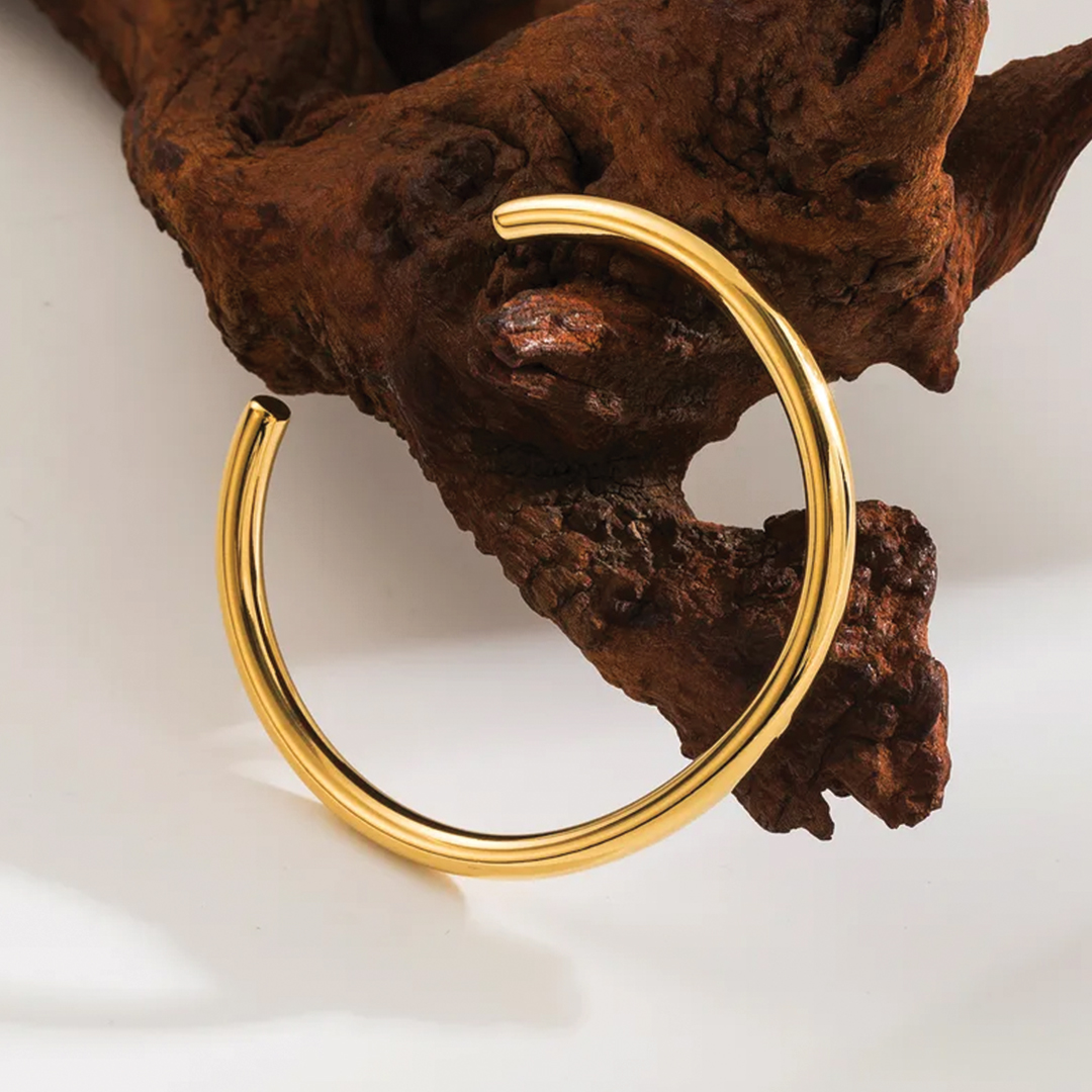 Minimalist Simple Open Gold Plated Bangle
