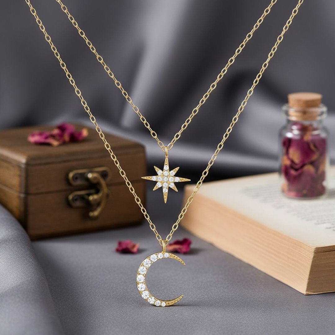 Star & Moon - Layered Necklace