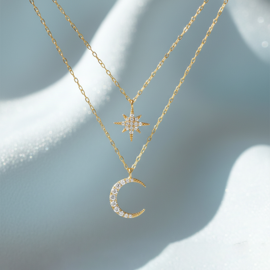Star & Moon - Layered Necklace