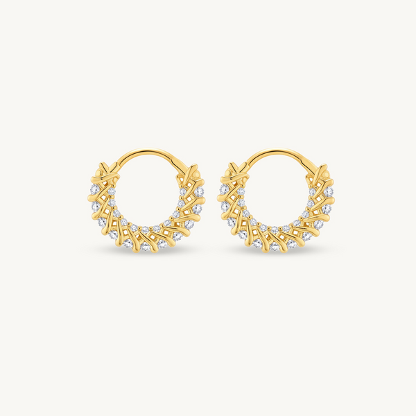 Anti-Tarnish Tiny Diamond Stud Gold Plated Earrings
