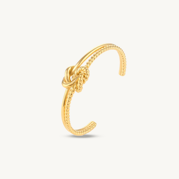 Anti-Tarnish Knot Open Gold Plated Bangle