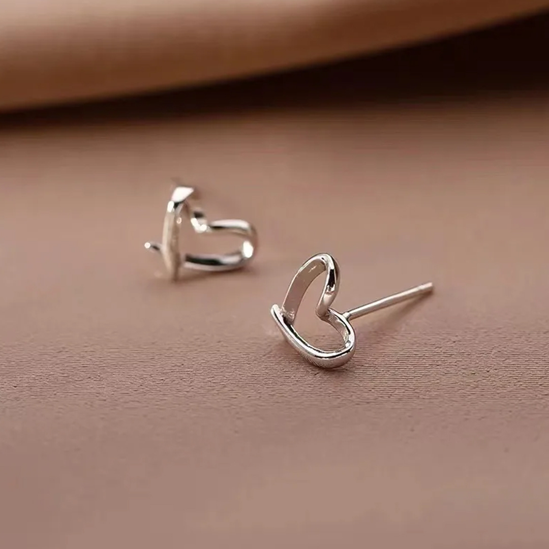 Dainty Hollow Heart Studs