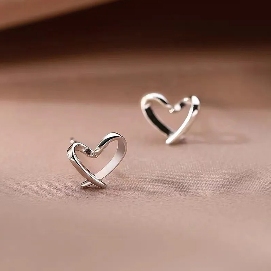 Dainty Hollow Heart Studs