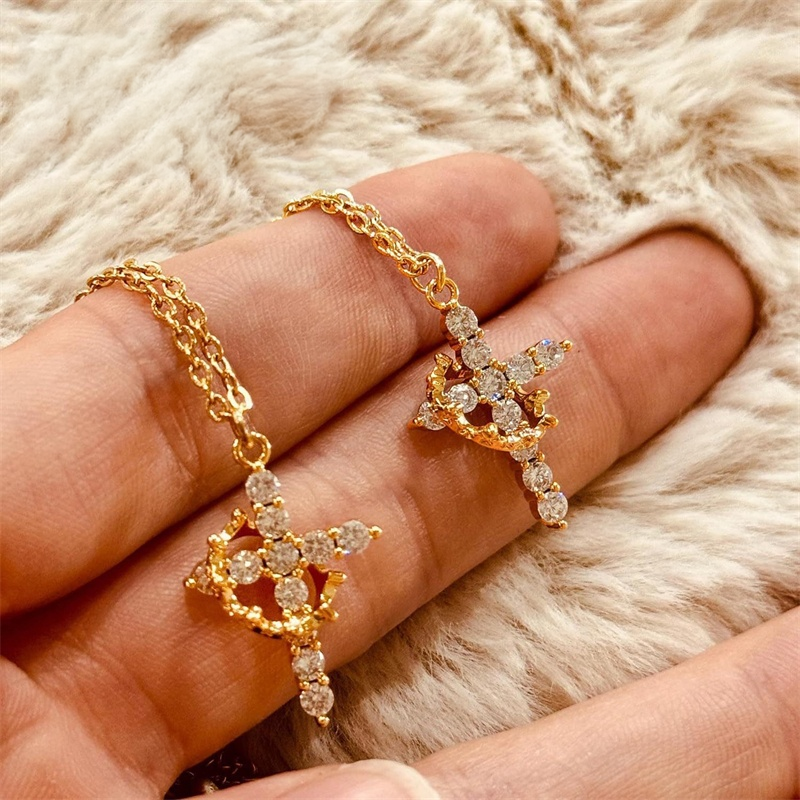 18k Gold Plated Crown Necklace for Women