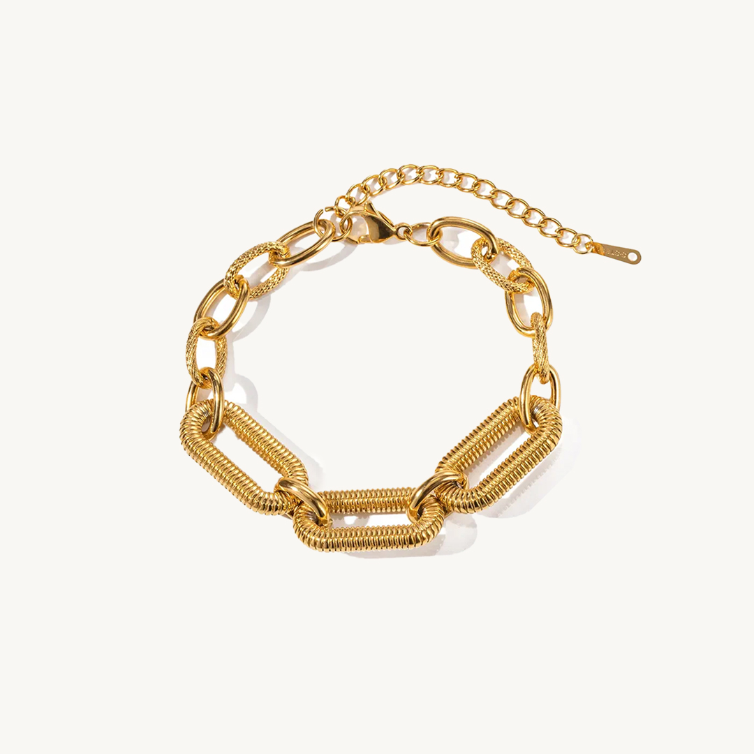 Bold Ribbed Chain Bracelet