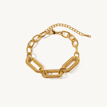 Bold Ribbed Chain Bracelet