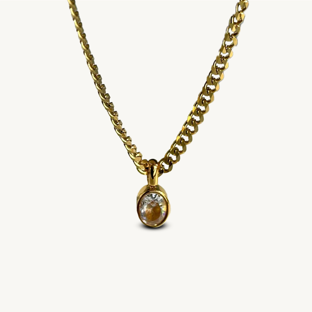 Oval Simple Diamond Necklace