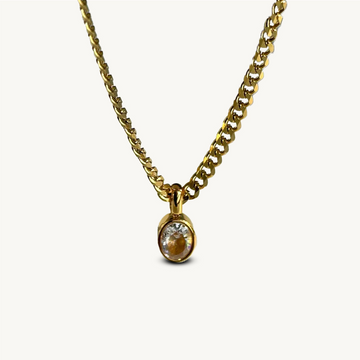 Oval Simple Diamond Necklace