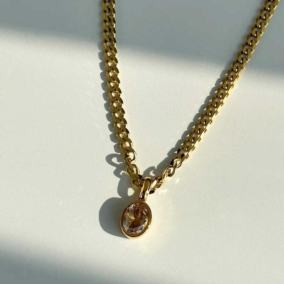 Oval Simple Diamond Necklace