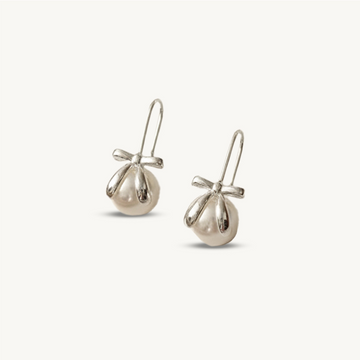 Pearl Bow Hook Earring