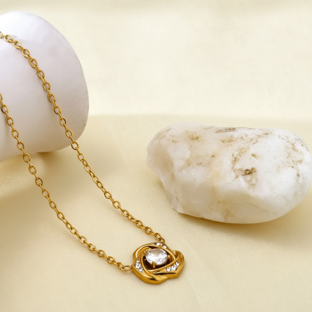 Flower Swirl Pendant Necklace