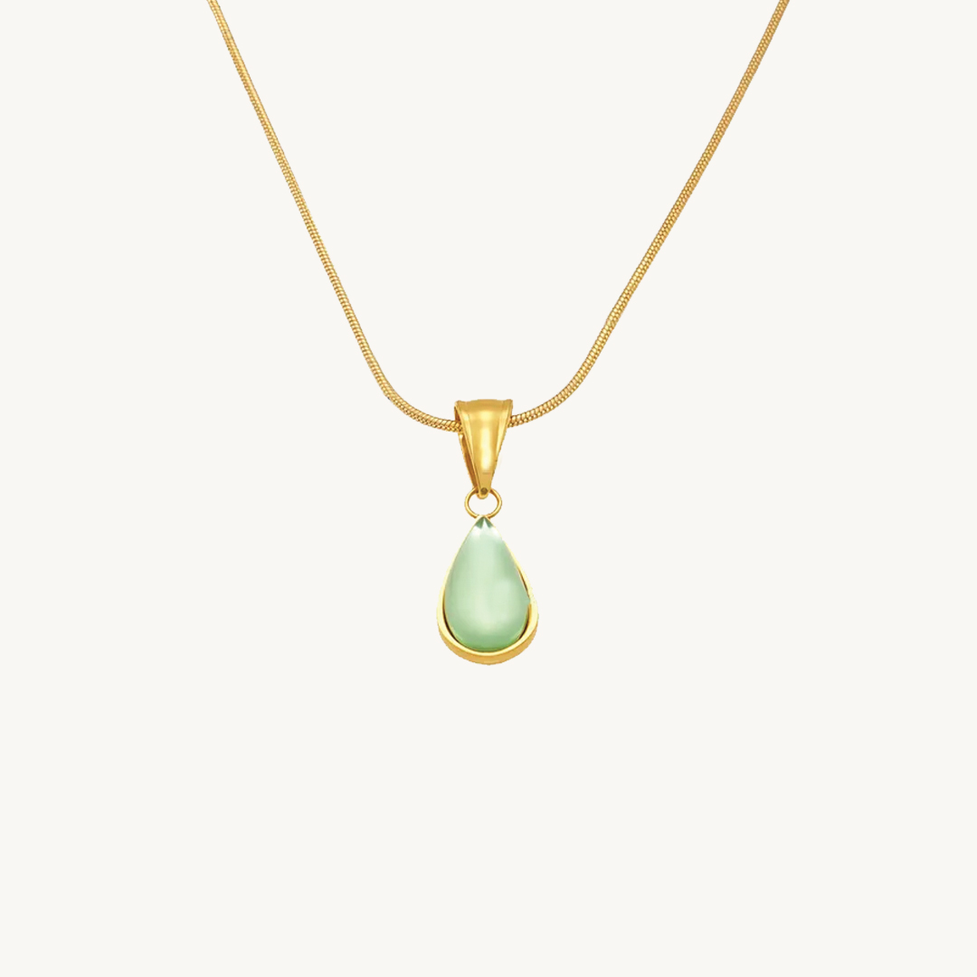 Olive Waterdrop Pendant Necklace
