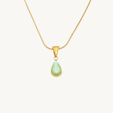 Olive Waterdrop Pendant Necklace