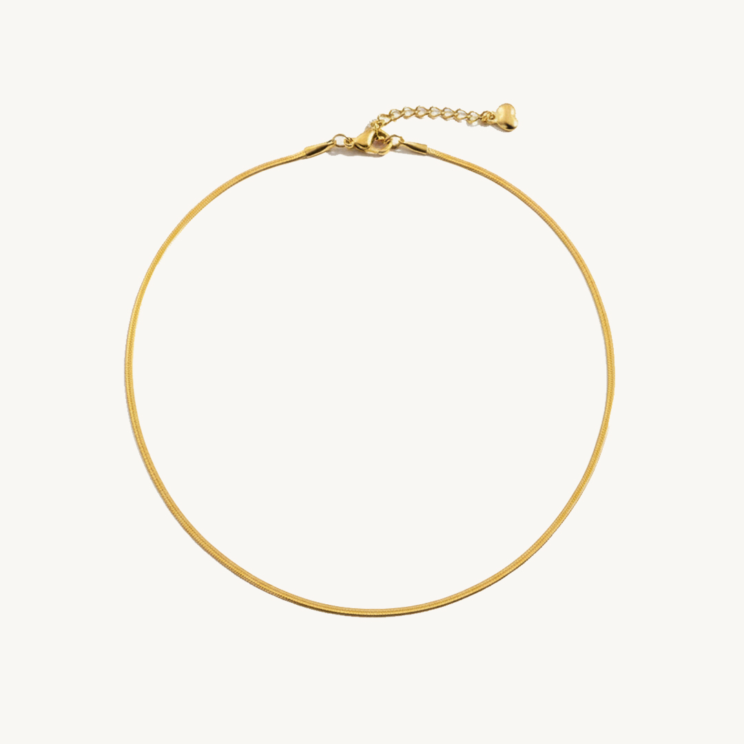 Waterproof Minimalist Plain Flat Gold Plated Chain