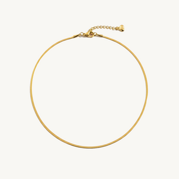 Waterproof Minimalist Plain Flat Gold Plated Chain