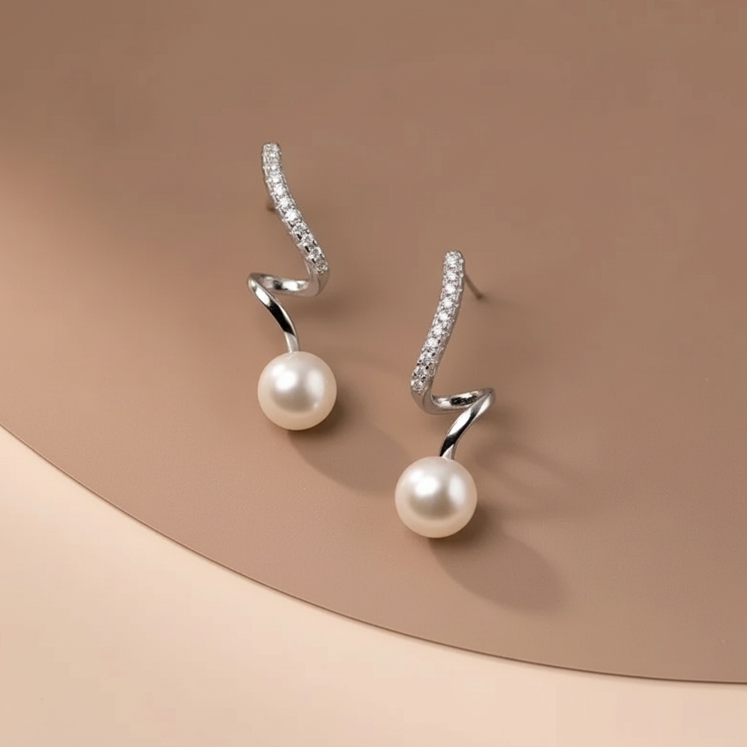 Spiral Pearl Studs
