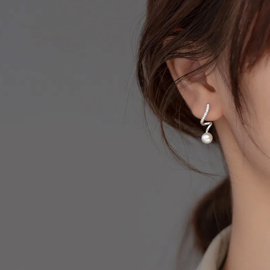 Spiral Pearl Studs