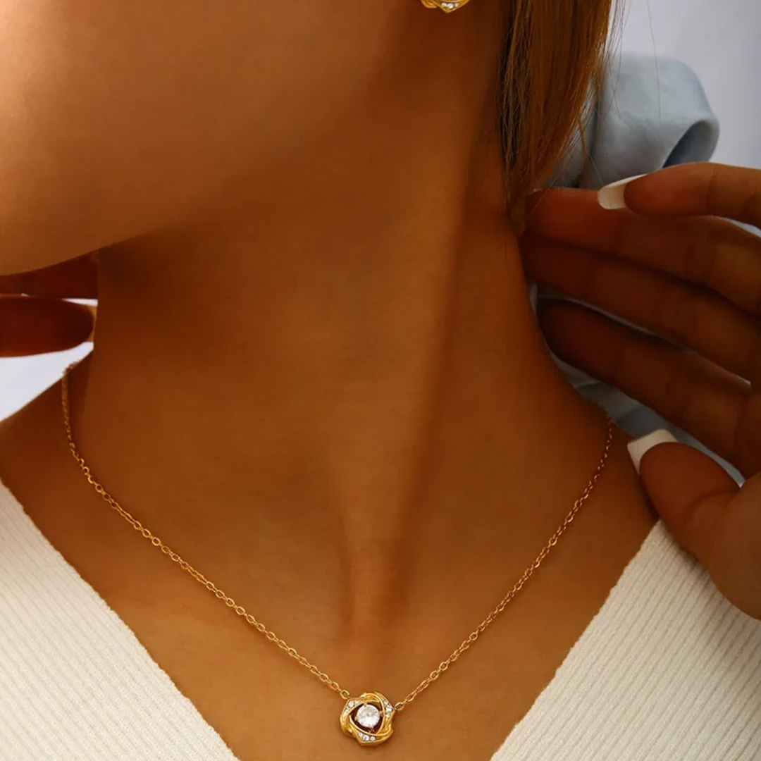 Flower Swirl Pendant Necklace