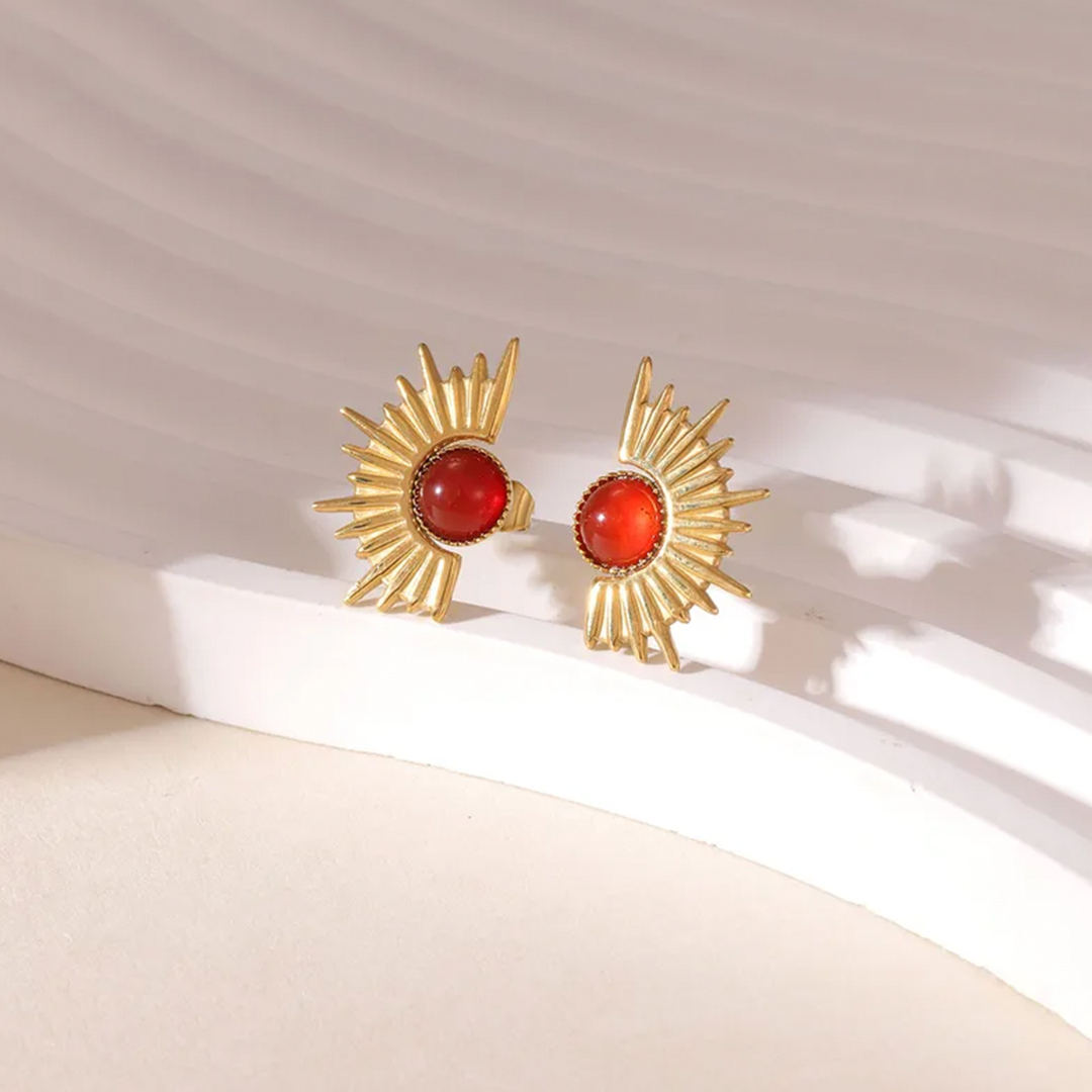 Sunburst Red Studs
