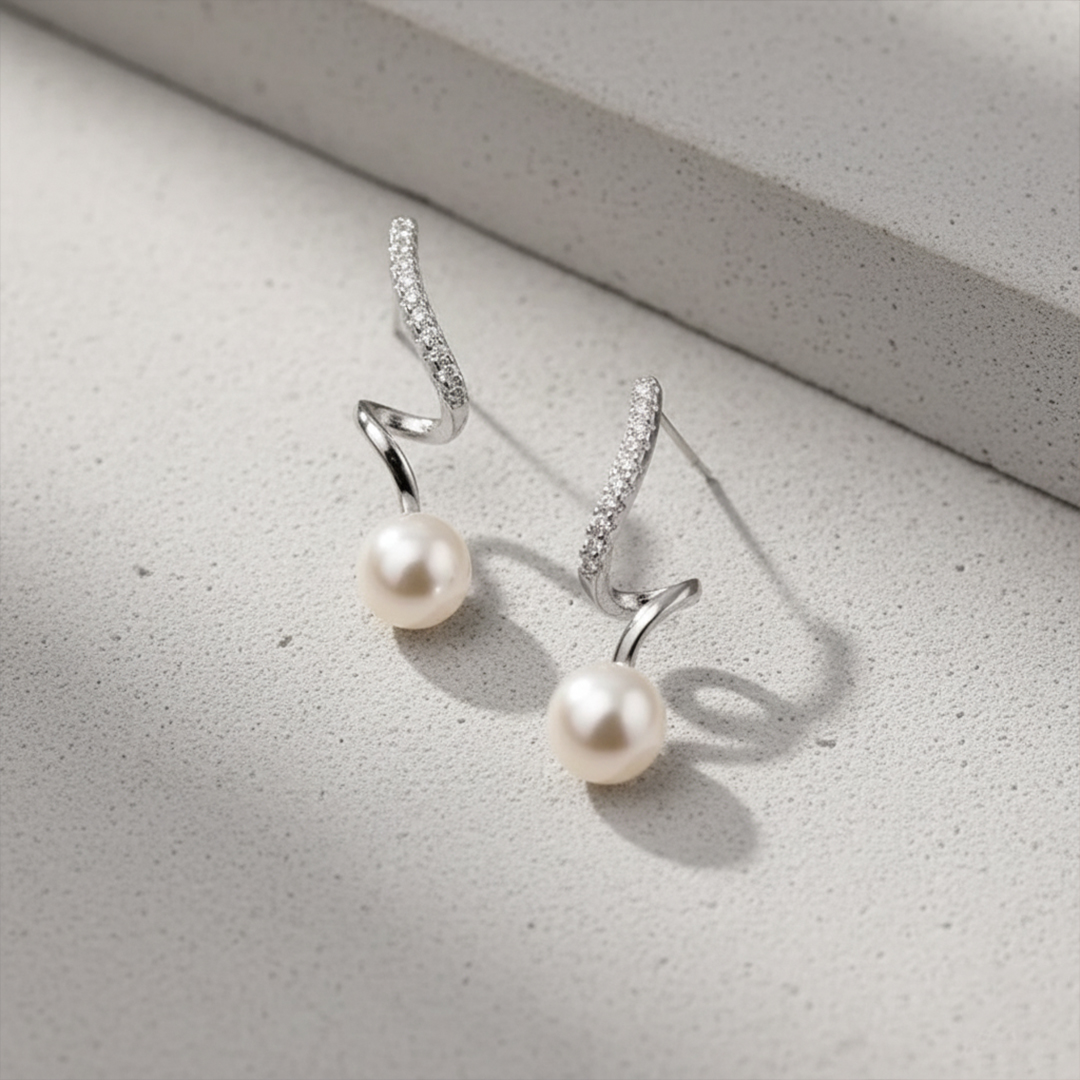 Spiral Pearl Studs