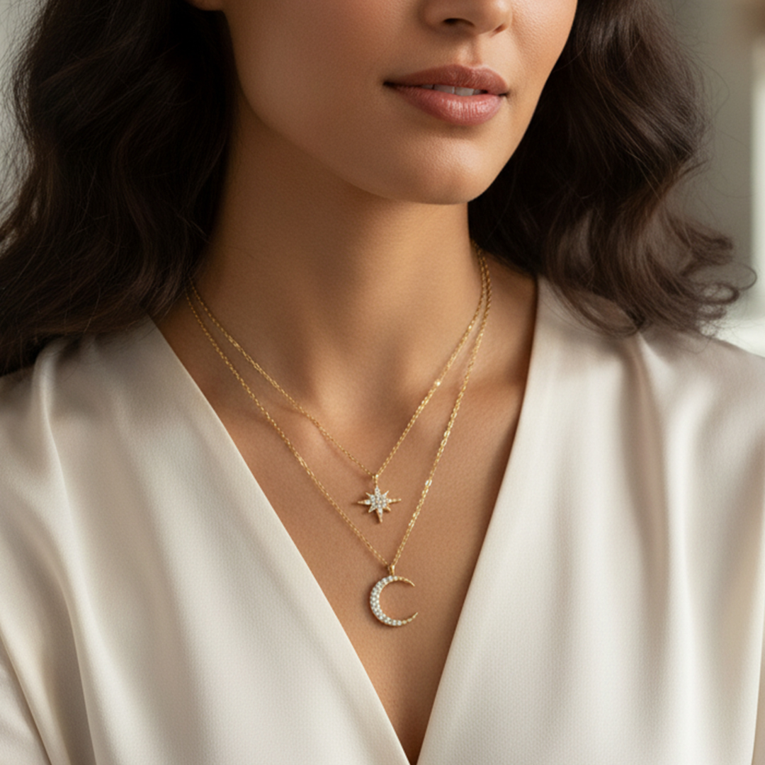 Star & Moon - Layered Necklace