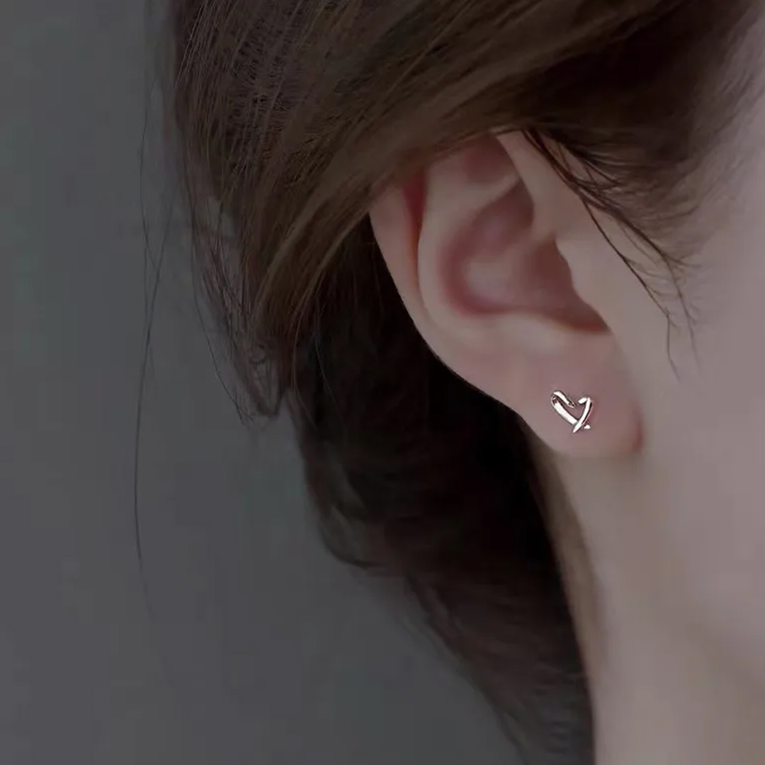 Dainty Hollow Heart Studs
