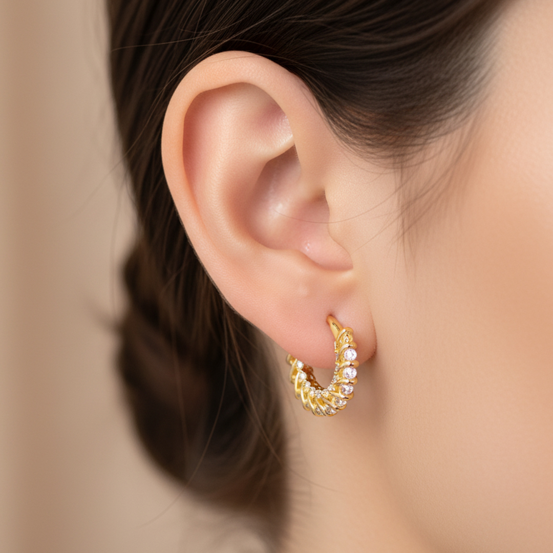 Small Diamond Studded Earring