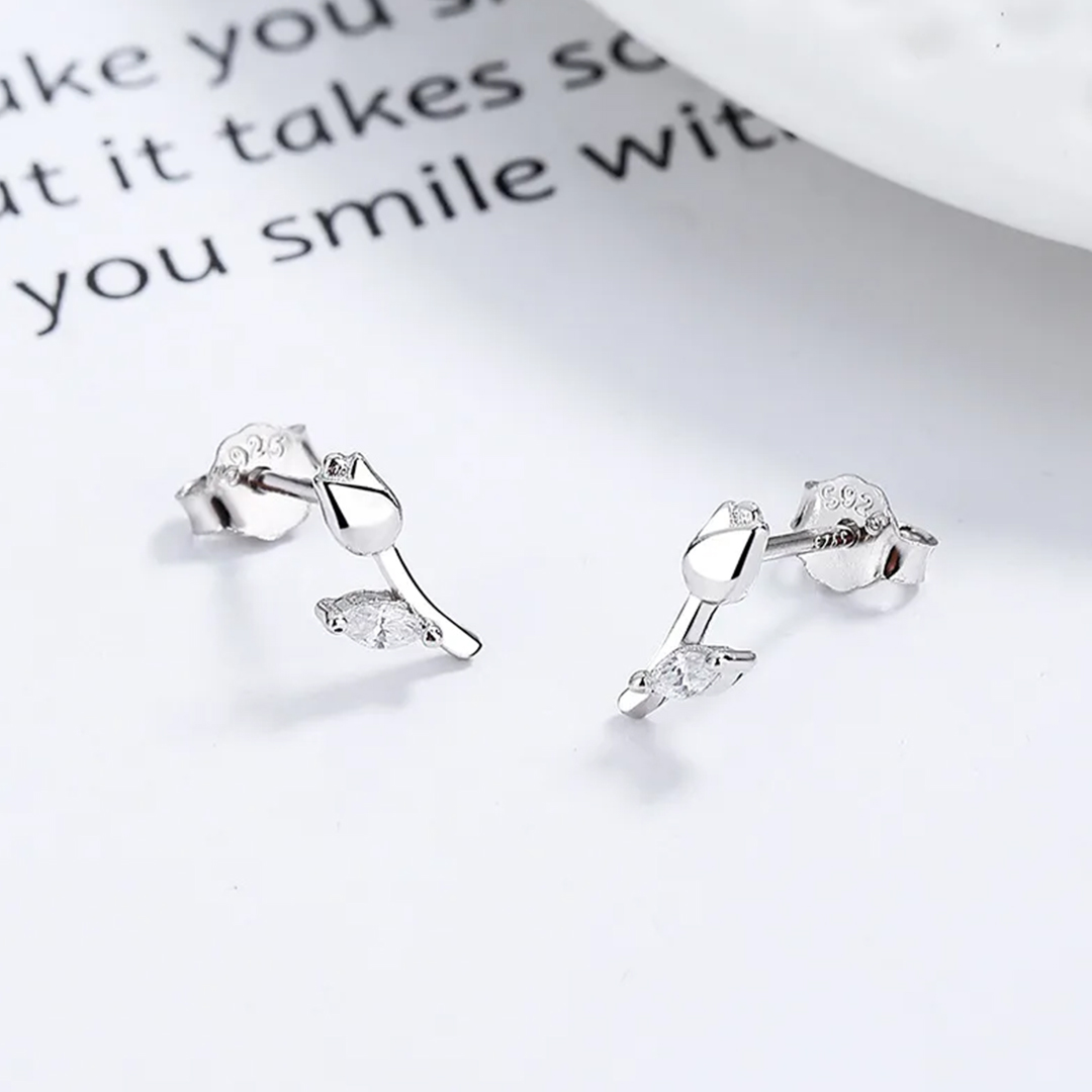 Dainty Tulip Flower Studs