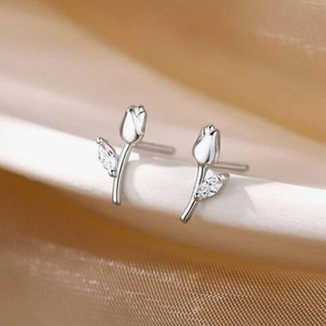 Dainty Tulip Flower Studs