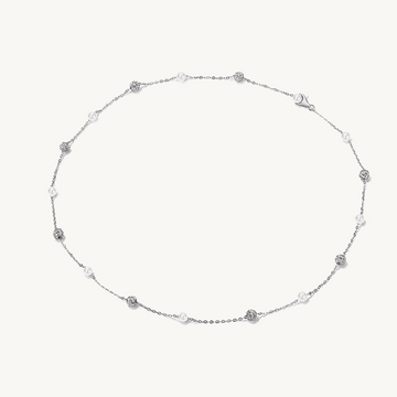 Pearl & Rhinestone Ball Necklace