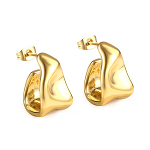 Waterproof Abstract Gold Plated Earrings