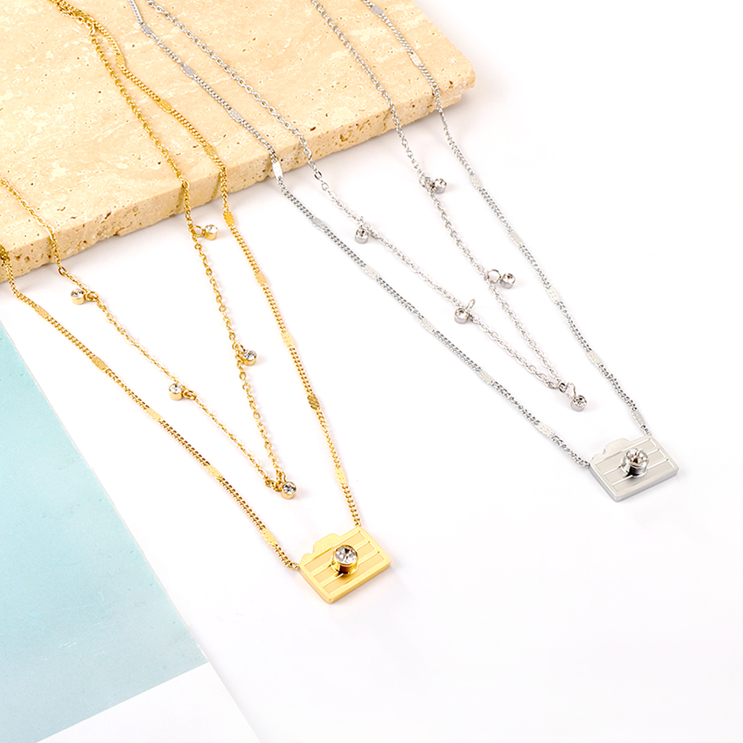 Waterproof Capture The Moment Silver Necklace
