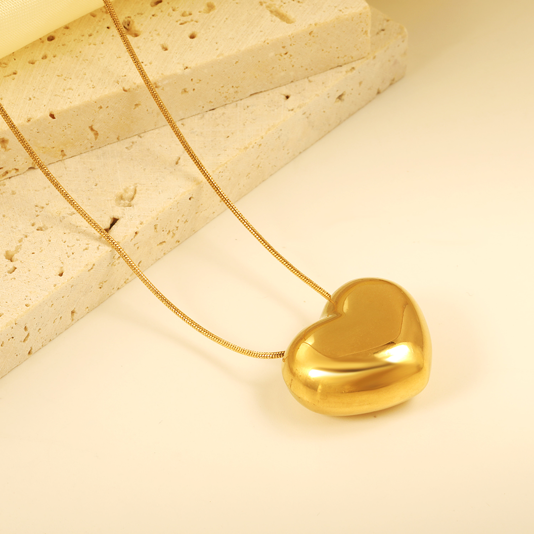 Dainty Hollow Heart Gold Plated Necklace