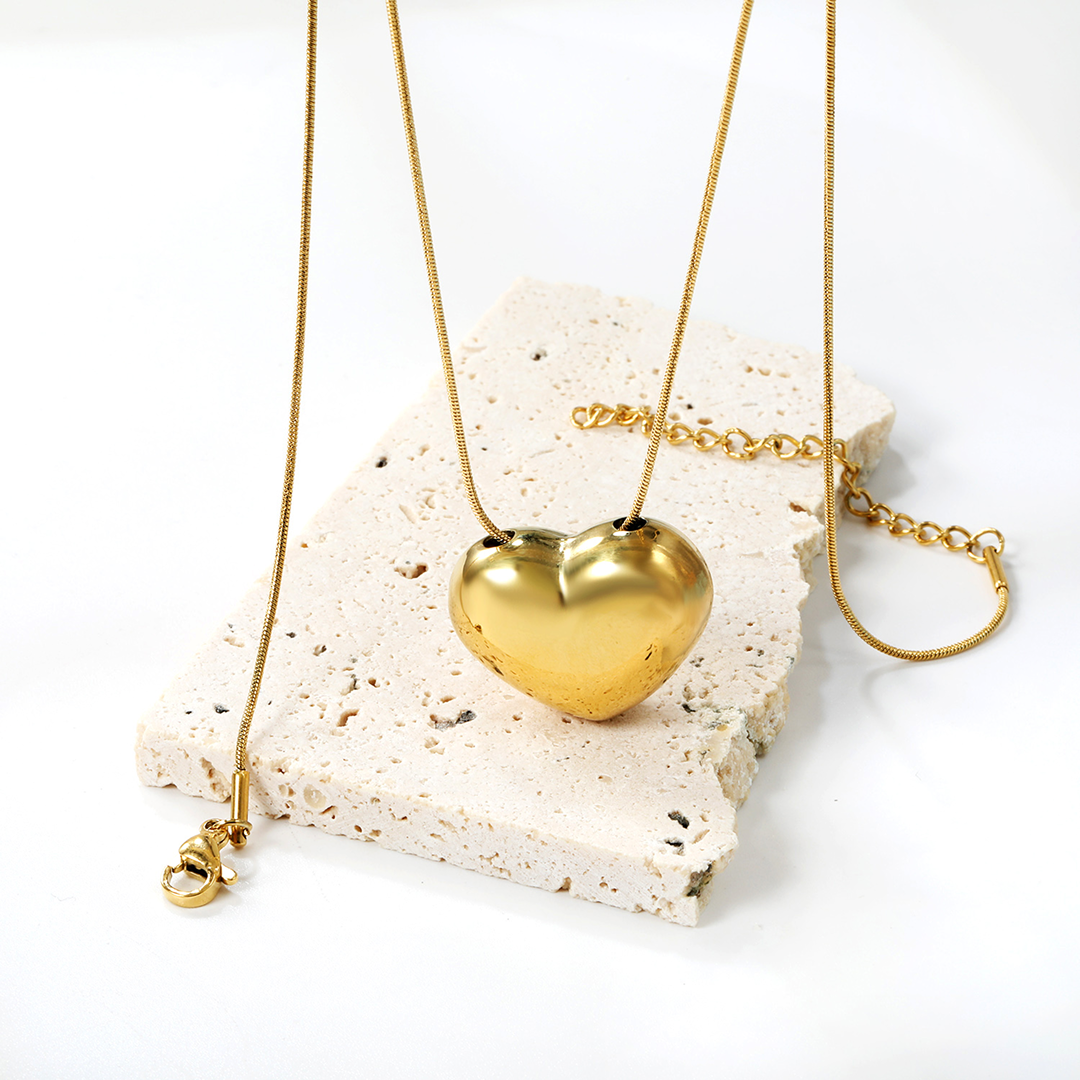 Dainty Hollow Heart Gold Plated Necklace