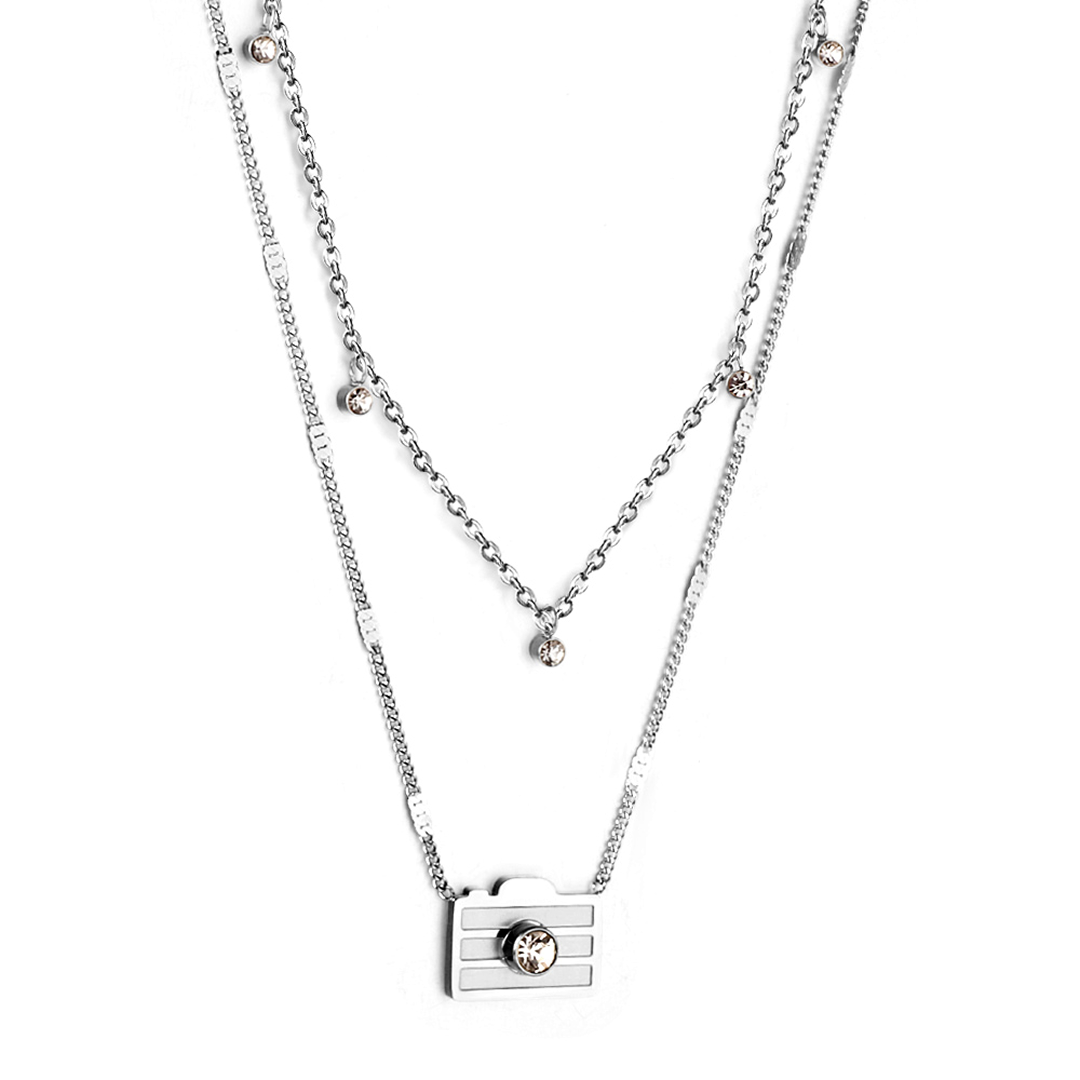 Waterproof Capture The Moment Silver Necklace