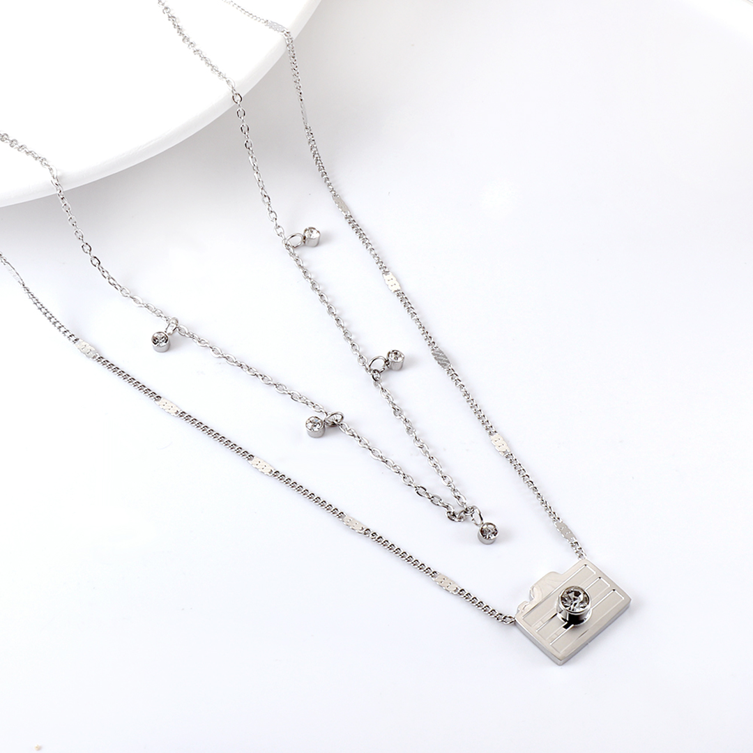 Waterproof Capture The Moment Silver Necklace