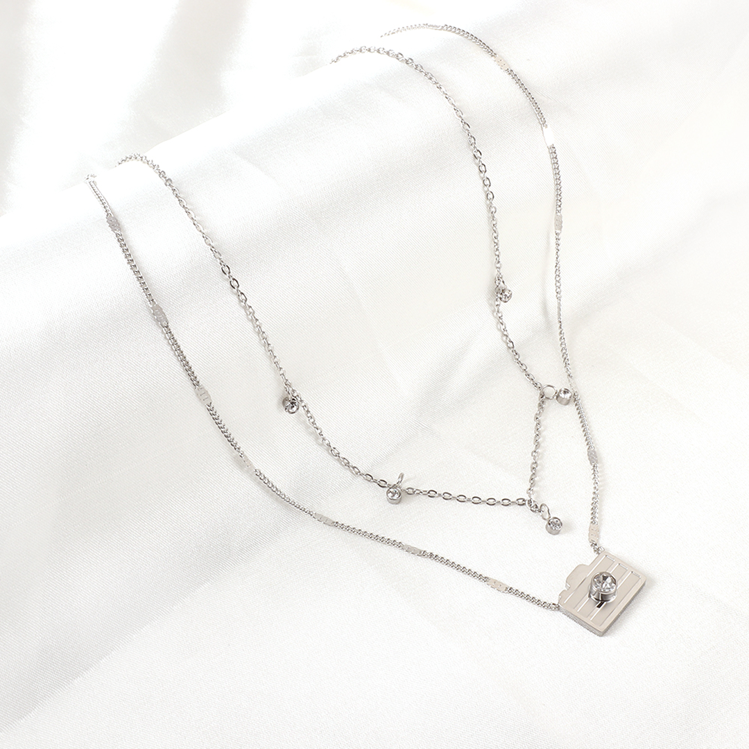Waterproof Capture The Moment Silver Necklace