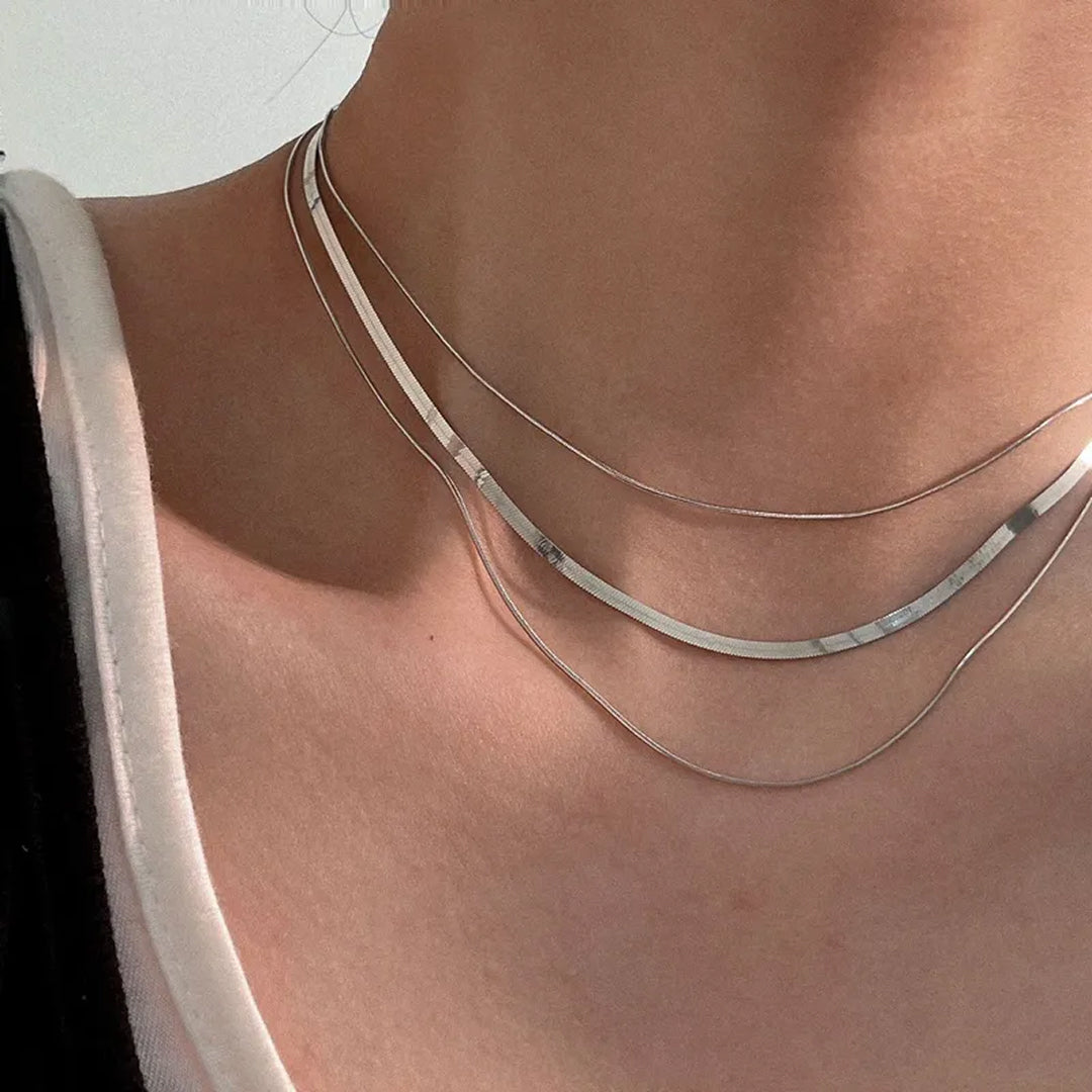 Waterproof 3 Layered Chain Gold Plated Necklace