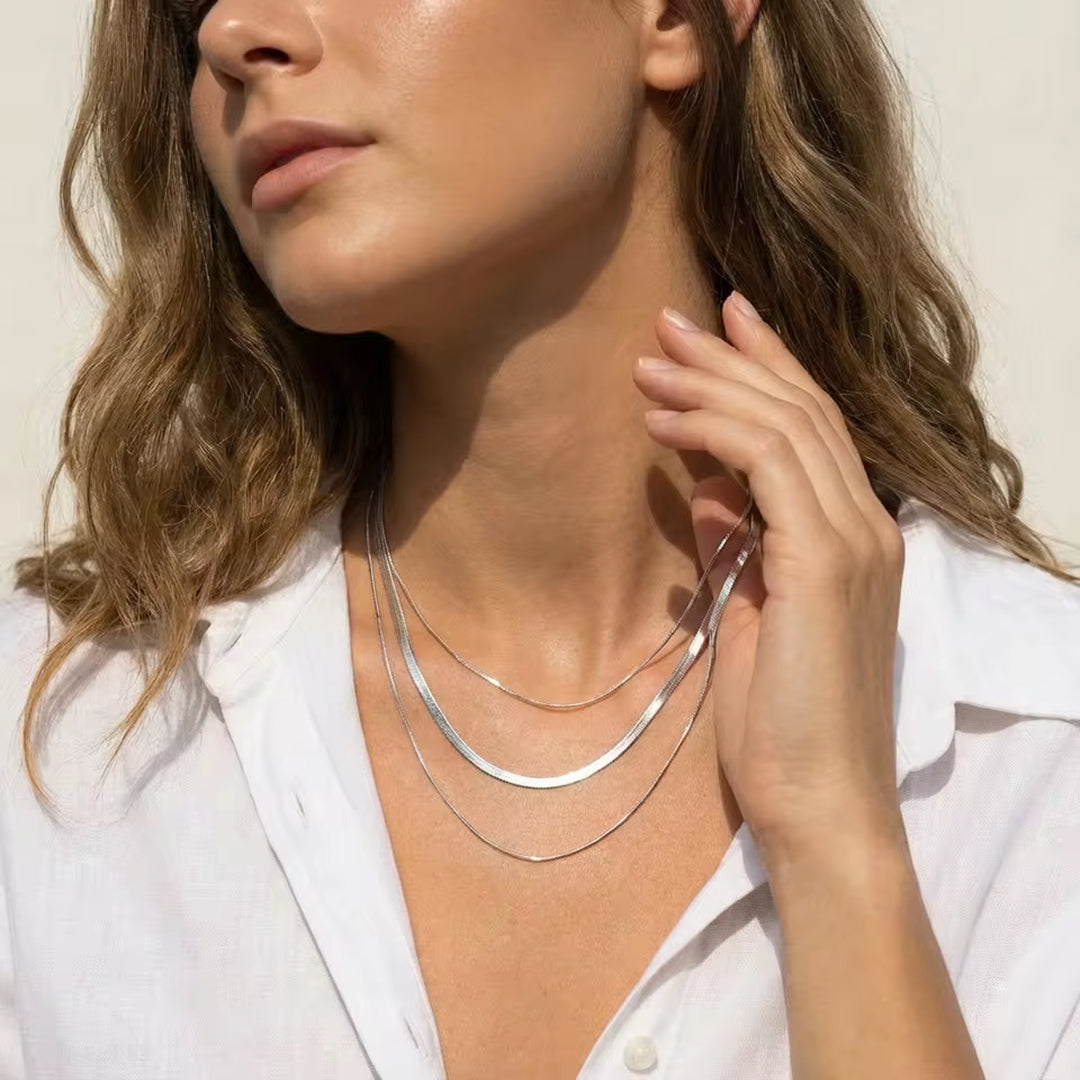 Waterproof 3 Layered Chain Gold Plated Necklace