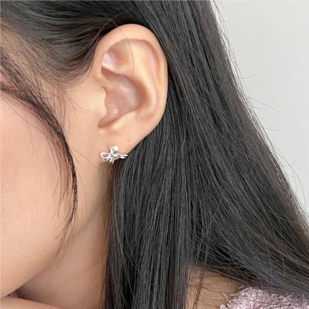 Dainty Bow Stud Gold Plated Earrings