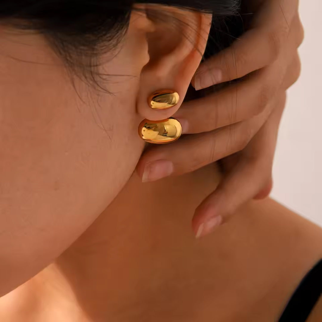 Premium Minimalist Waterproof Oval Drop Earrings