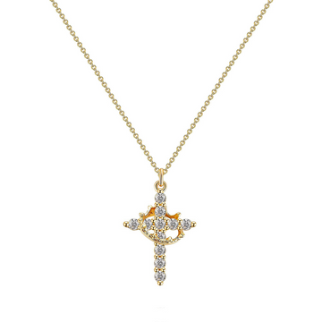 18k Gold Plated Crown Necklace for Women