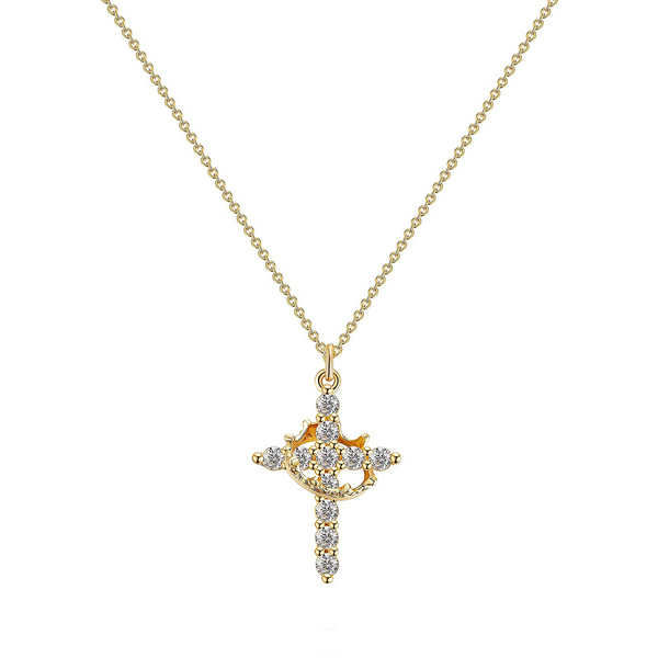 18k Gold Plated Crown Necklace for Women
