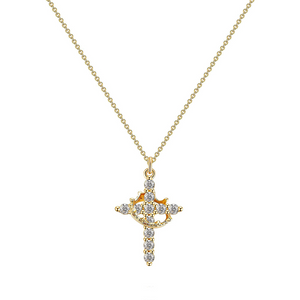 18k Gold Plated Crown Necklace for Women