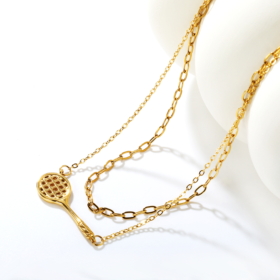 Daily Wear Badminton Gold Plated Necklace