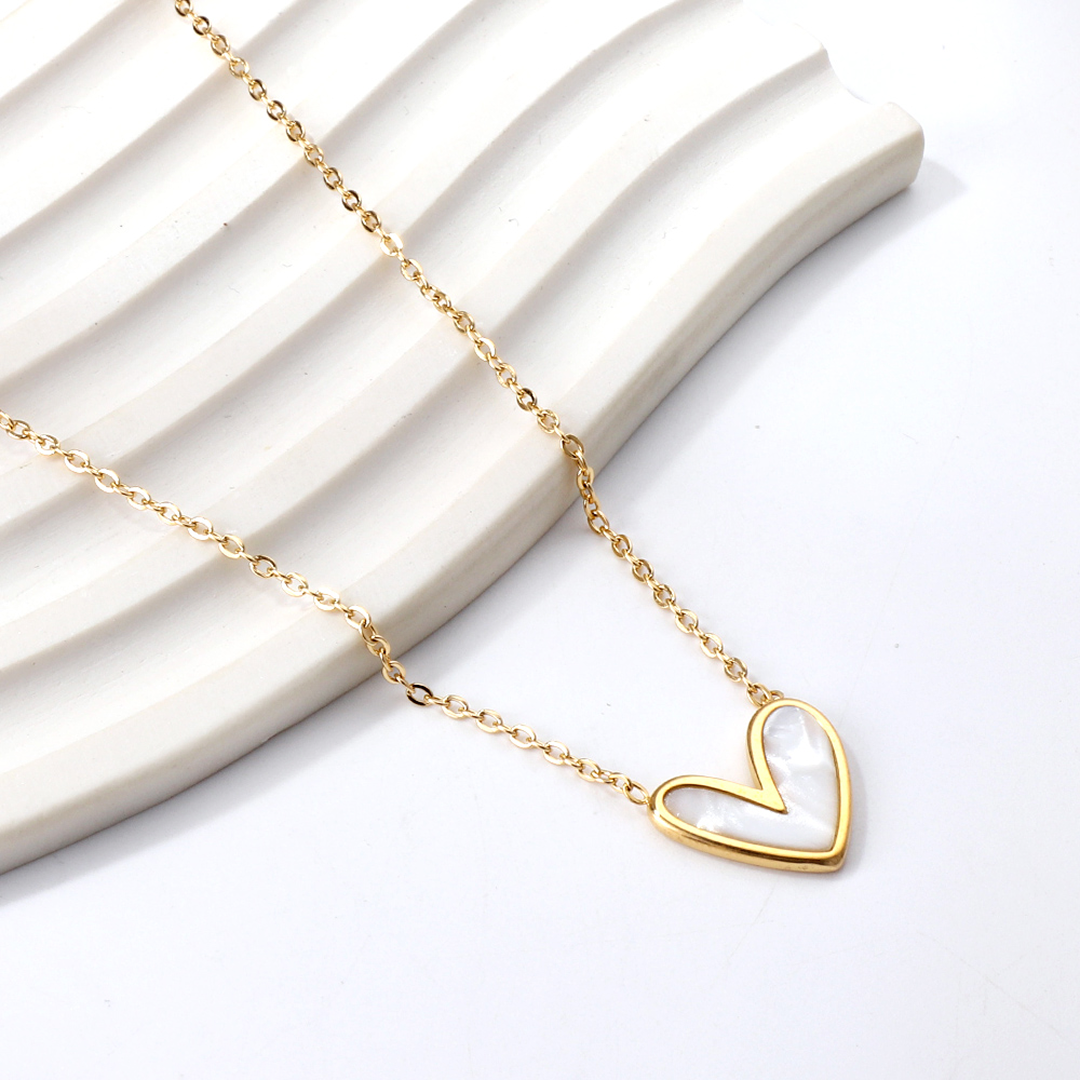 Natural Heart Shell Gold Plated Necklace
