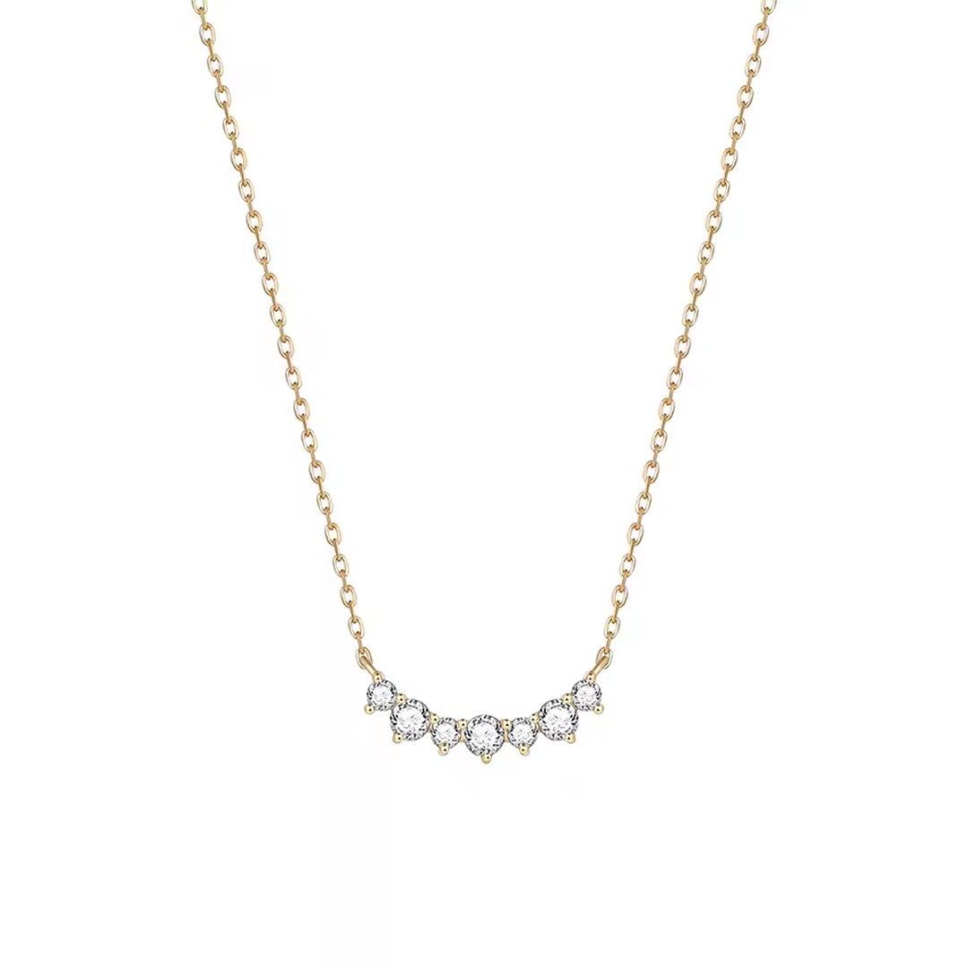 Dainty Waterproof Crystal Cluster 925 Silver Necklace