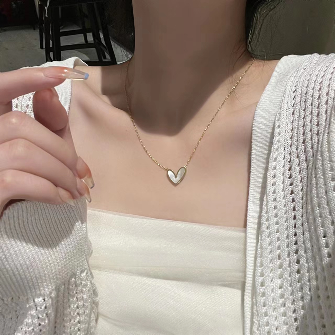Natural Heart Shell Gold Plated Necklace