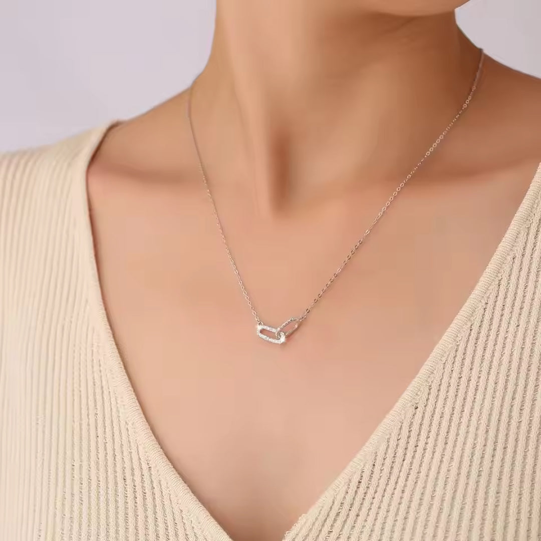Oval Link Crystal Necklace