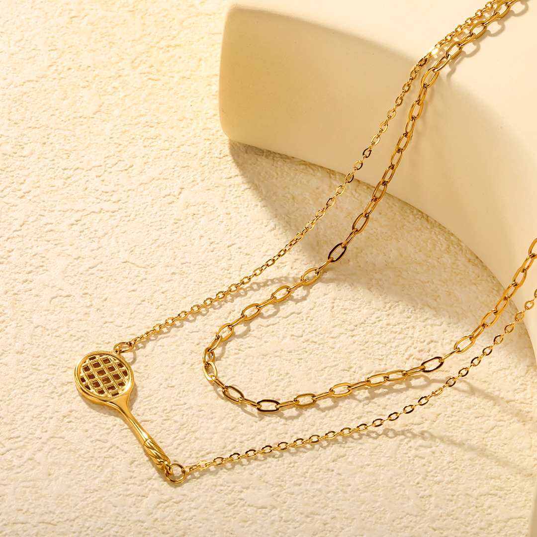 Daily Wear Badminton Gold Plated Necklace